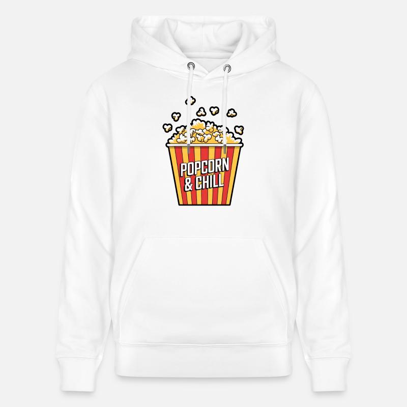 Popcorn & Chill - Sweat à capuche bio CRUISER Stanley/Stella Unisexe - blanc