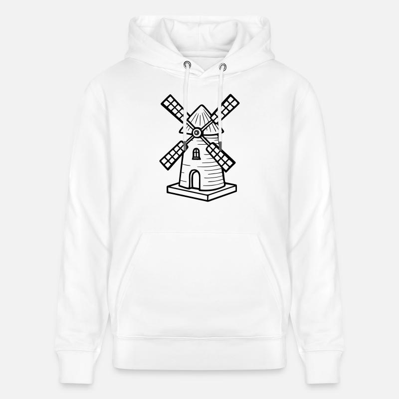 Moulin à vent symbole moulin - Sweat à capuche bio CRUISER Stanley/Stella Unisexe - blanc