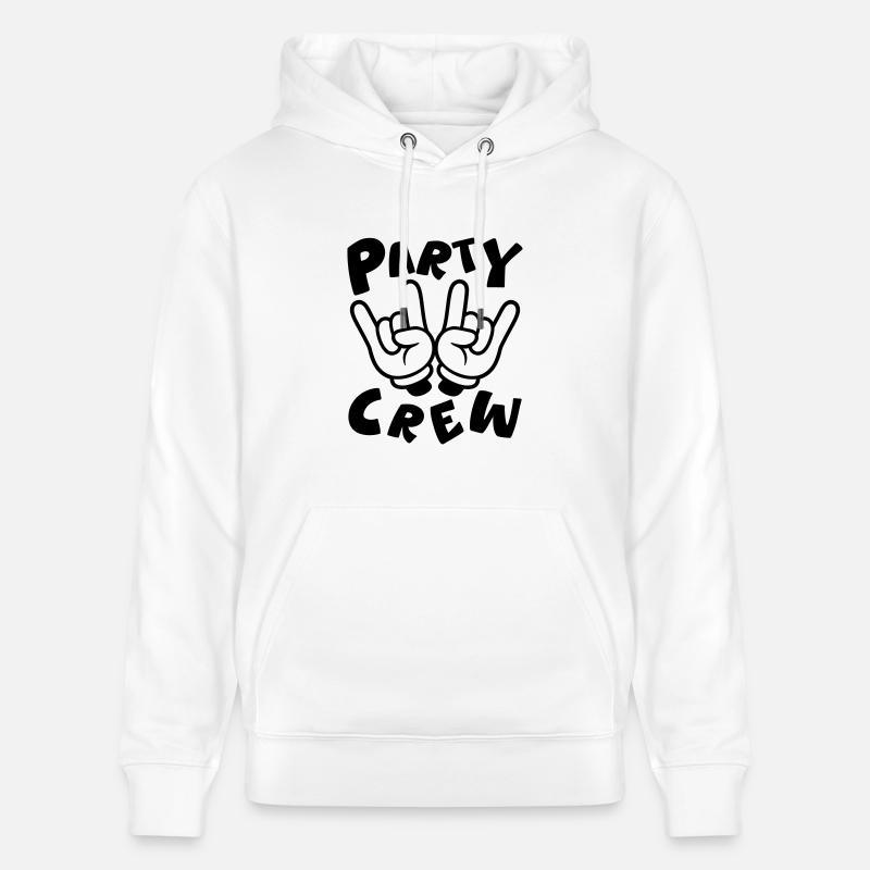 Fête Crew Main Drôle - Sweat à capuche bio CRUISER Stanley/Stella Unisexe - blanc