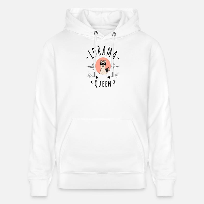 Pas de drame Llama Queen - Sweat à capuche bio CRUISER Stanley/Stella Unisexe - blanc