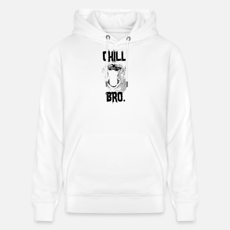 Chill Bro Proboscis Monkey Gift - Sweat à capuche bio CRUISER Stanley/Stella Unisexe - blanc