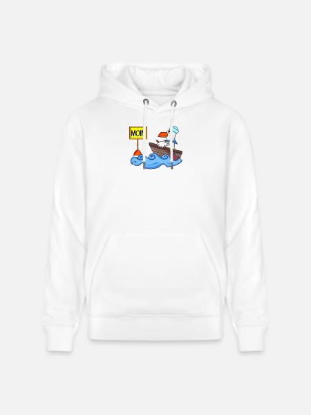 Moin Seemann Möwe Seemöwe Boot - Stanley/Stella Unisex Bio-Hoodie CRUISER - Weiß