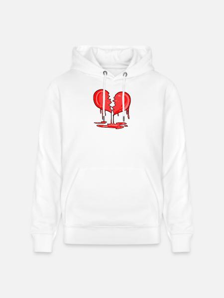 Broken heart - Stanley/Stella CRUISER Unisex Organic Hoodie - white