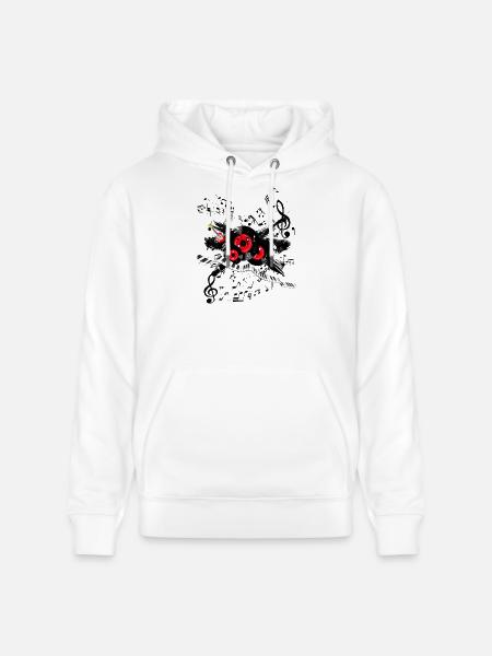 Rote Plattenmelodie und Tastenspur - Stanley/Stella Unisex Bio-Hoodie CRUISER  - Weiß