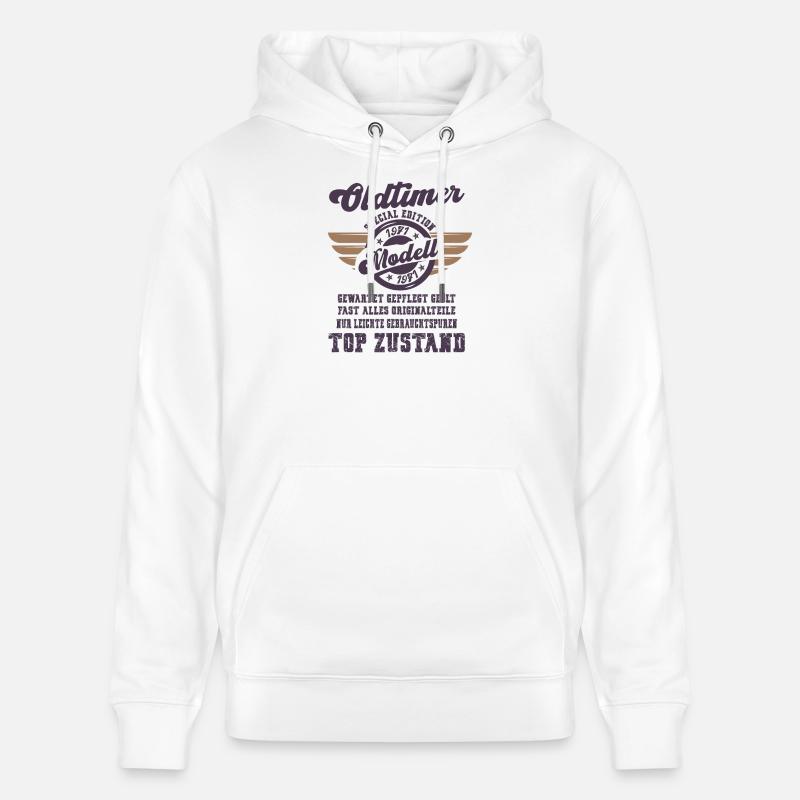 Oldtimer Modell Retro Flügel Geschenk - Stanley/Stella Unisex Bio-Hoodie CRUISER - Weiß