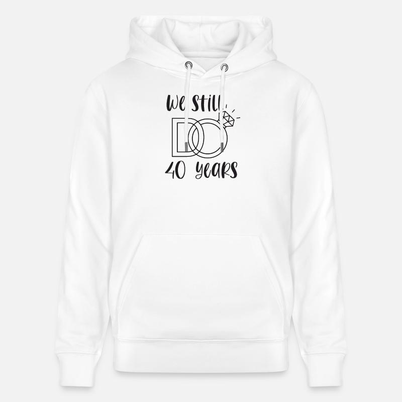 40th Wedding Anniversary Ruby Wedding Wedding Gift - Stanley/Stella CRUISER Unisex Organic Hoodie - white