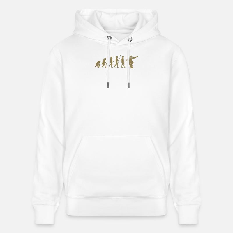 Snowboarder Evolution Geschenkidee - Stanley/Stella Unisex Bio-Hoodie CRUISER  - Weiß