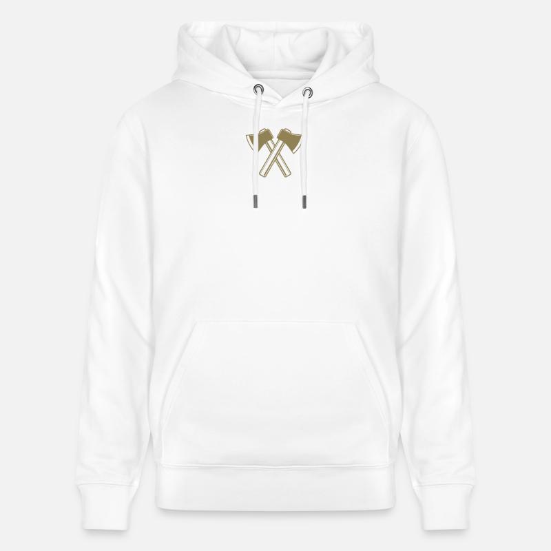 Axe Axes Bûcheron Forestier - Sweat à capuche bio CRUISER Stanley/Stella Unisexe - blanc