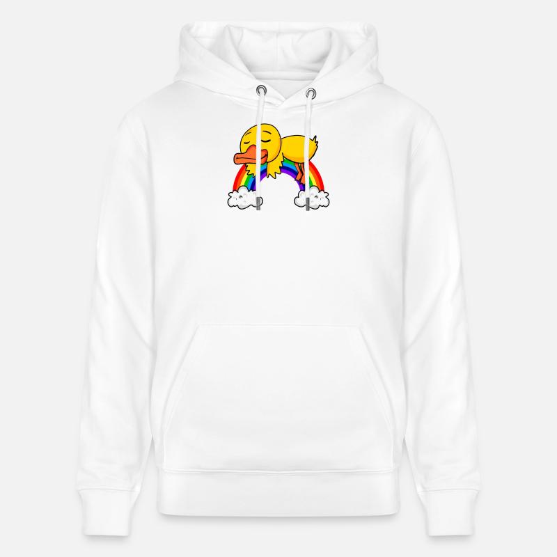 Canard arc-en-ciel - Sweat à capuche bio CRUISER Stanley/Stella Unisexe - blanc