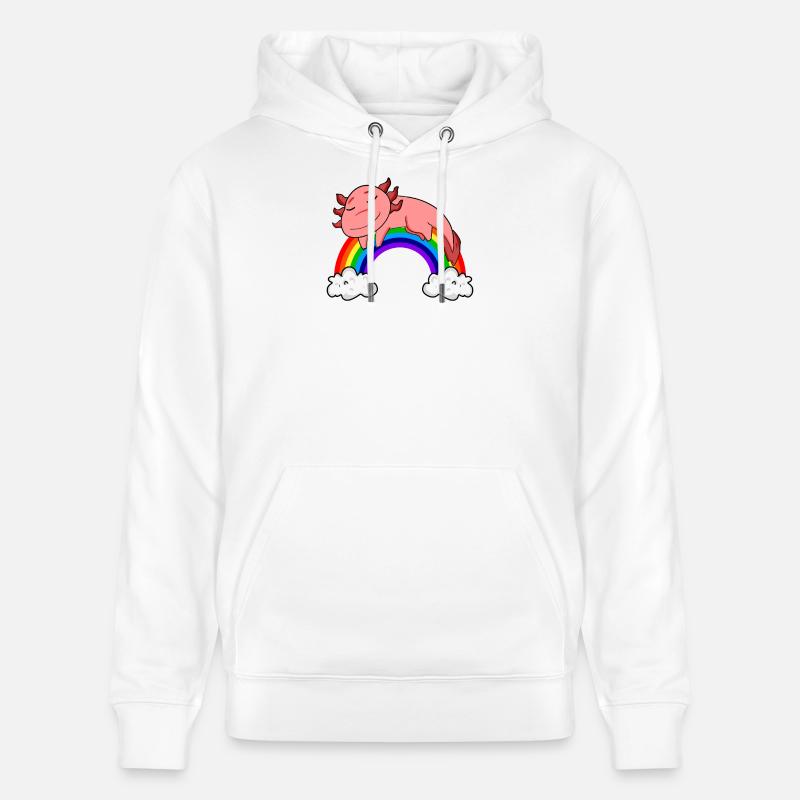 Arc-en-ciel Axolotl - Sweat à capuche bio CRUISER Stanley/Stella Unisexe - blanc