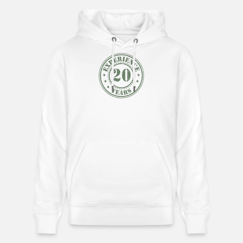 20 ans d’expérience 20 ans - Sweat à capuche bio CRUISER Stanley/Stella Unisexe - blanc