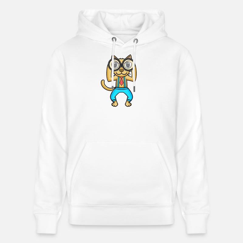 Télescope Astronomie Astronome Chat - Sweat à capuche bio CRUISER Stanley/Stella Unisexe - blanc