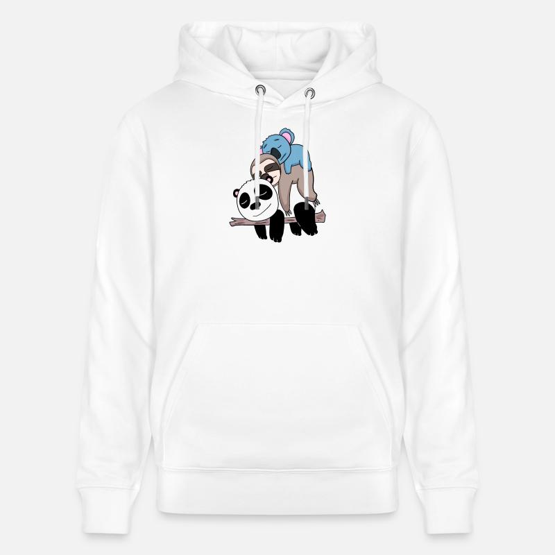 Panda paresseux et koala - Sweat à capuche bio CRUISER Stanley/Stella Unisexe - blanc