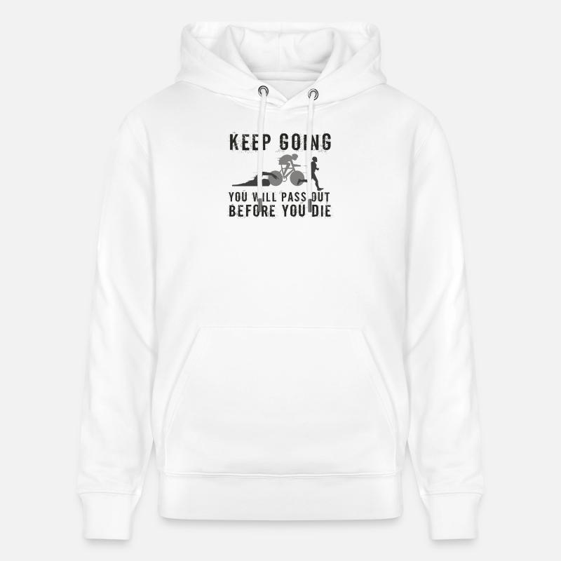 Continuez, vous passerez le triathlon - Sweat à capuche bio CRUISER Stanley/Stella Unisexe - blanc