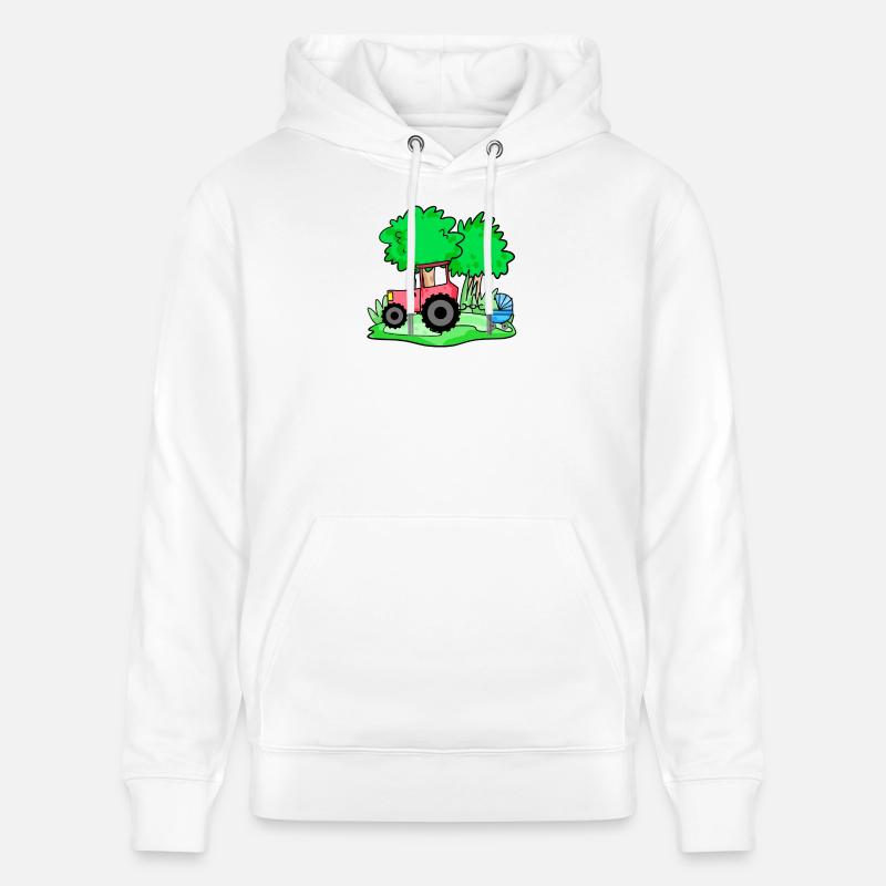 Tracteur avec chariot bébé - Sweat à capuche bio CRUISER Stanley/Stella Unisexe - blanc