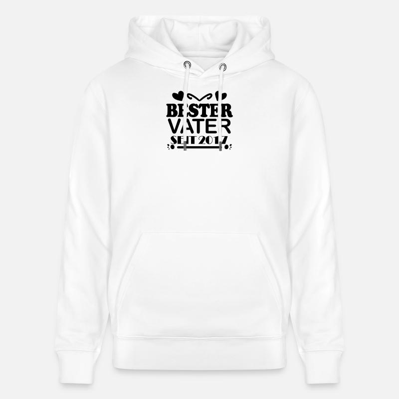 Bester Vater seit 2017 - Stanley/Stella Unisex Bio-Hoodie CRUISER  - Weiß