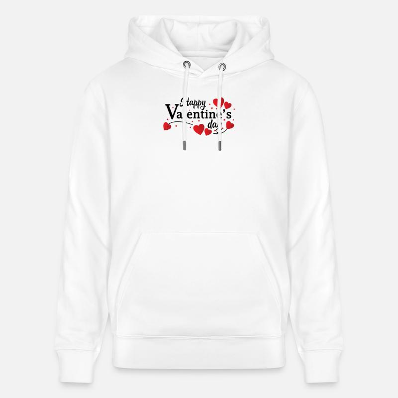 Saint-Valentin, Saint-Valentin, Saint-Valentin - Sweat à capuche bio CRUISER Stanley/Stella Unisexe - blanc