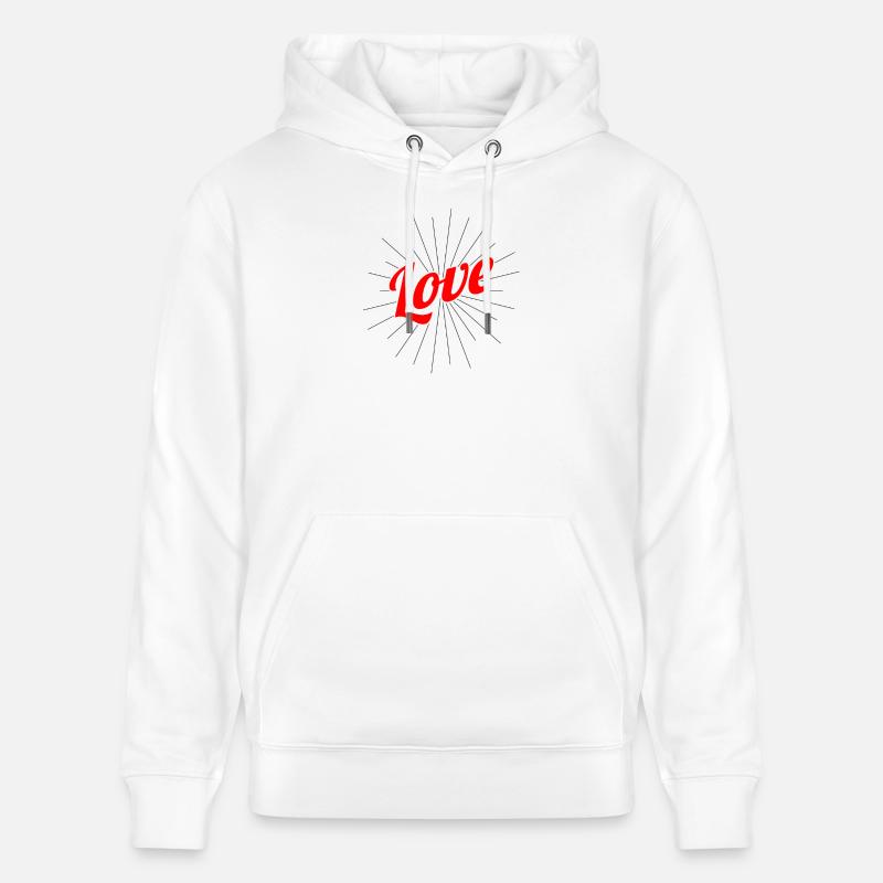 Saint-Valentin, Saint-Valentin, Saint-Valentin - Sweat à capuche bio CRUISER Stanley/Stella Unisexe - blanc