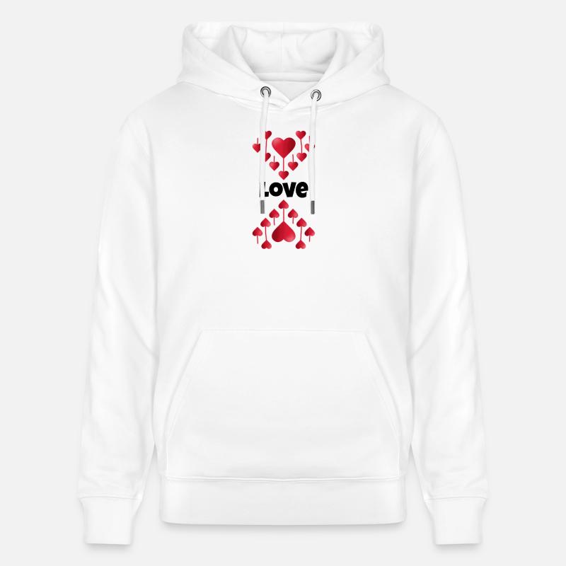 Saint-Valentin, Saint-Valentin, Saint-Valentin - Sweat à capuche bio CRUISER Stanley/Stella Unisexe - blanc