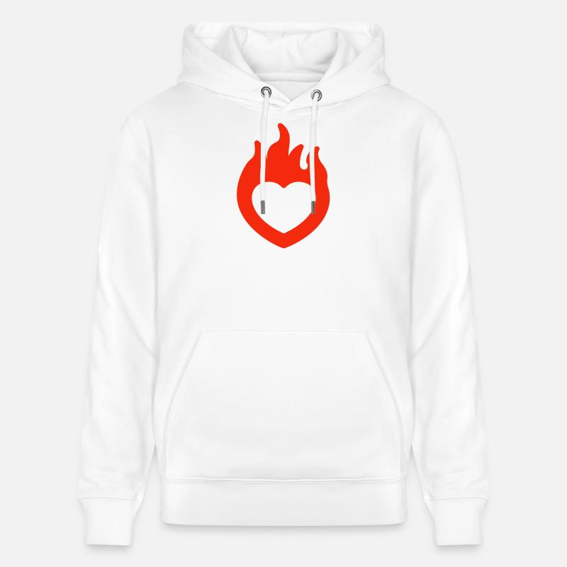 Saint-Valentin, Saint-Valentin, Saint-Valentin - Sweat à capuche bio CRUISER Stanley/Stella Unisexe - blanc