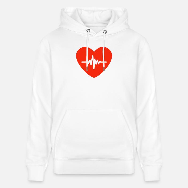 Saint-Valentin, Saint-Valentin, Saint-Valentin - Sweat à capuche bio CRUISER Stanley/Stella Unisexe - blanc