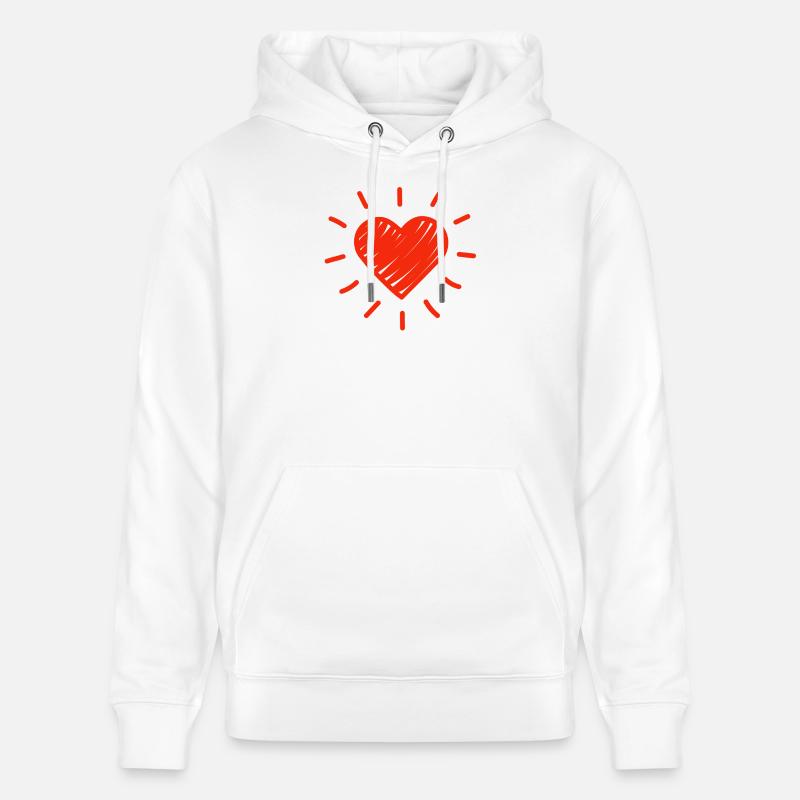 Saint-Valentin, Saint-Valentin, Saint-Valentin - Sweat à capuche bio CRUISER Stanley/Stella Unisexe - blanc