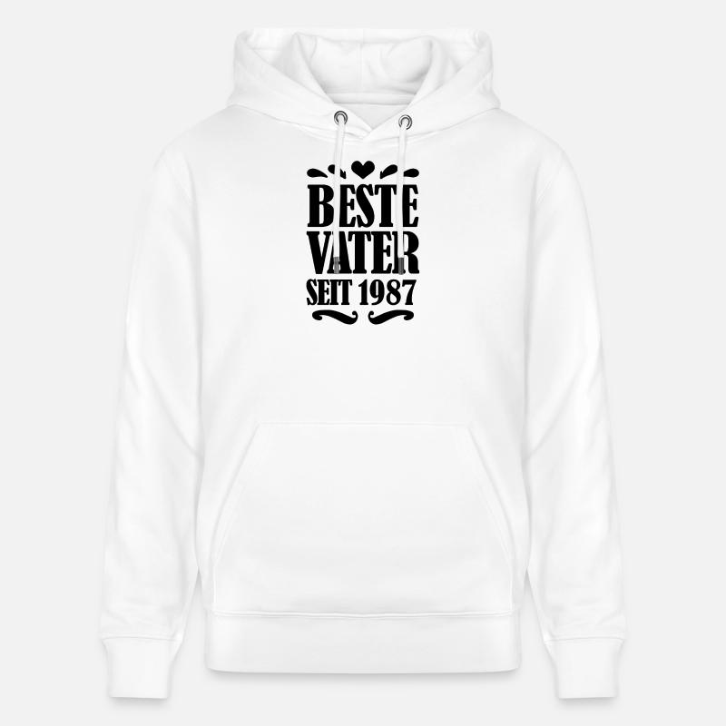 Bester Vater seit 1987 - Stanley/Stella Unisex Bio-Hoodie CRUISER - Weiß