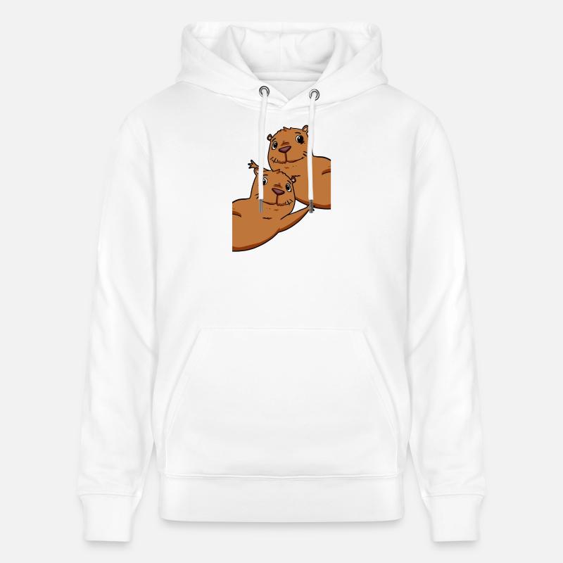 Capybara Wasserschwein - Sweat à capuche bio CRUISER Stanley/Stella Unisexe - blanc