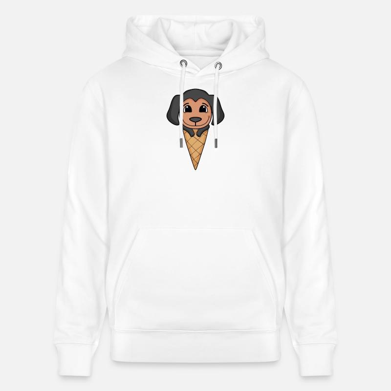 Motif de crème glacée Doberman - Sweat à capuche bio CRUISER Stanley/Stella Unisexe - blanc