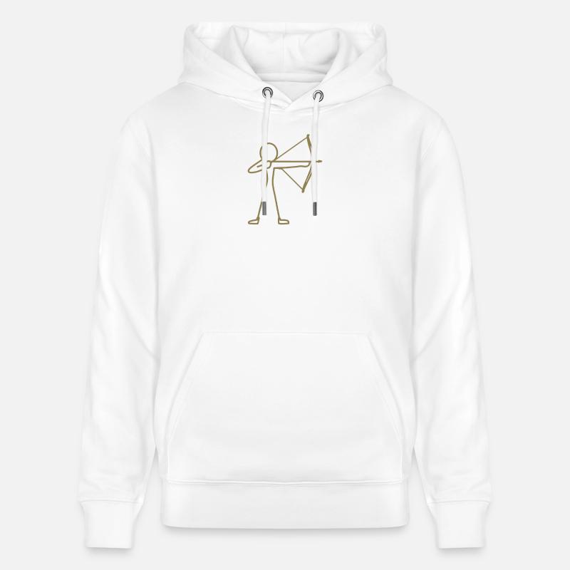 Strichmännchen Bogen Bogenschießen Bogenschütze - Stanley/Stella Unisex Bio-Hoodie CRUISER  - Weiß