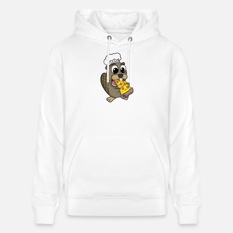 Pizza au castor gourmet - Sweat à capuche bio CRUISER Stanley/Stella Unisexe - blanc