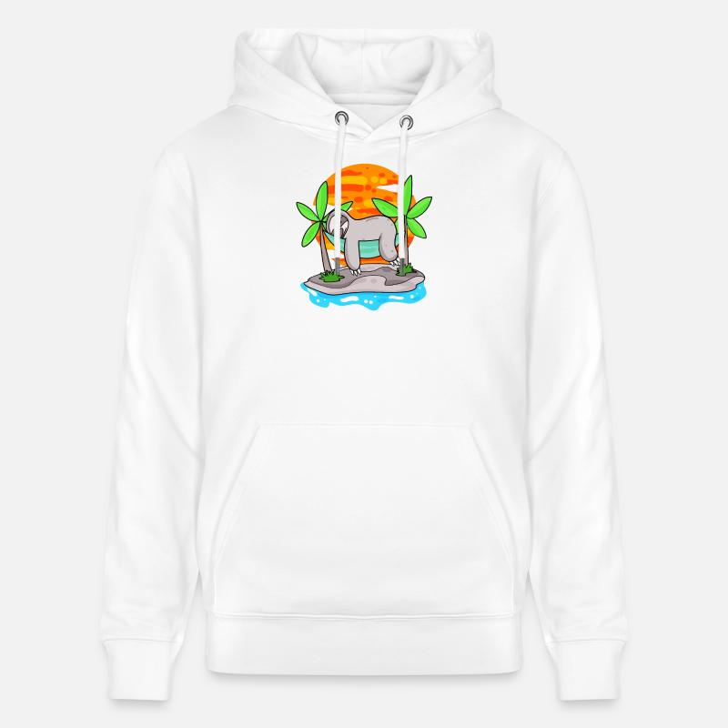 Faultier am Strand - Stanley/Stella Unisex Bio-Hoodie CRUISER - Weiß
