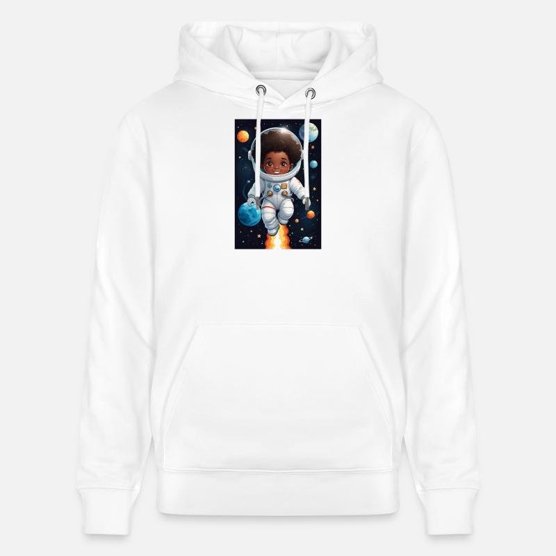 Visage d’enfant aventurier de l’espace - Sweat à capuche bio CRUISER Stanley/Stella Unisexe - blanc