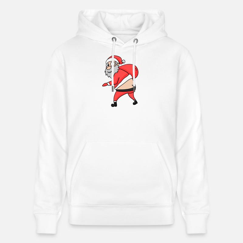 Père Noël Butt Drôle - Sweat à capuche bio CRUISER Stanley/Stella Unisexe - blanc