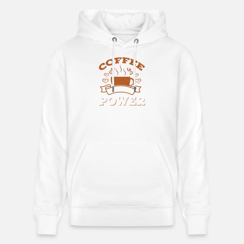 Le café me donne du pouvoir - Sweat à capuche bio CRUISER Stanley/Stella Unisexe - blanc