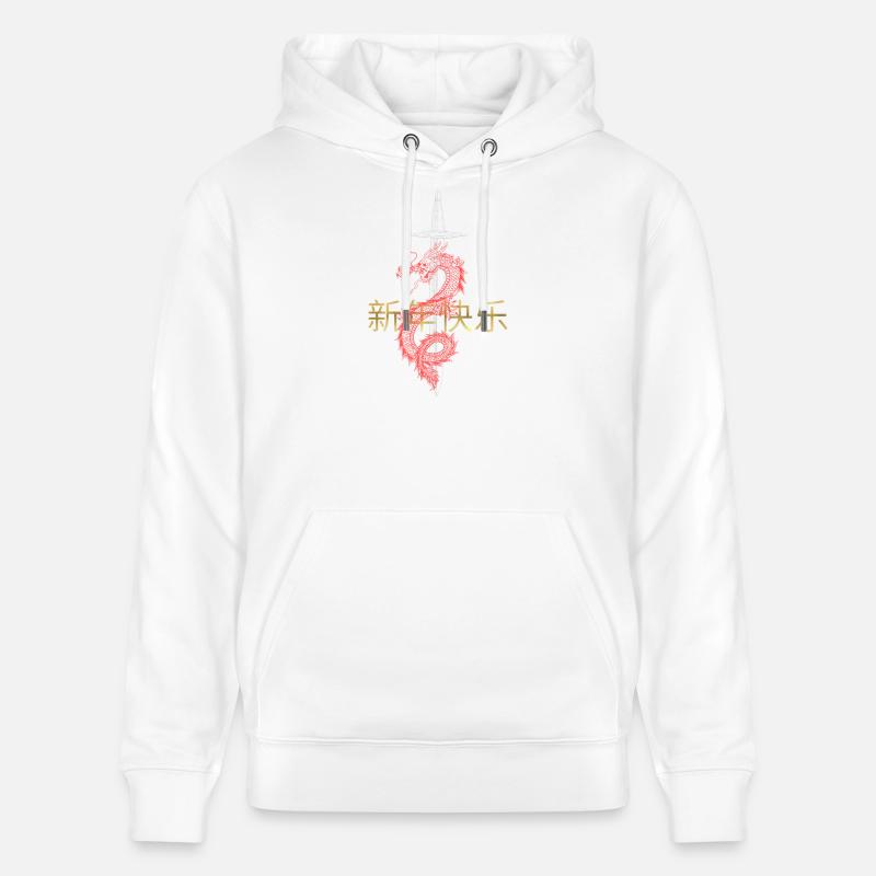 Maniement du dragon du Nouvel An - Sweat à capuche bio CRUISER Stanley/Stella Unisexe - blanc