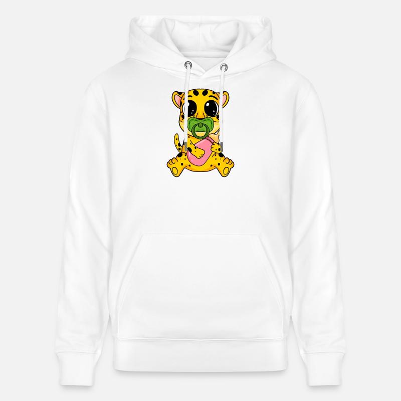 Motif de bébé guépard - Sweat à capuche bio CRUISER Stanley/Stella Unisexe - blanc