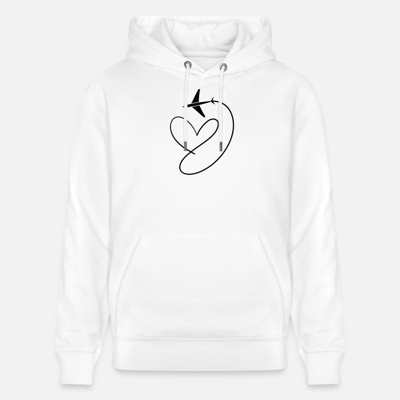 Avion Flyer avec coeur - Sweat à capuche bio CRUISER Stanley/Stella Unisexe - blanc