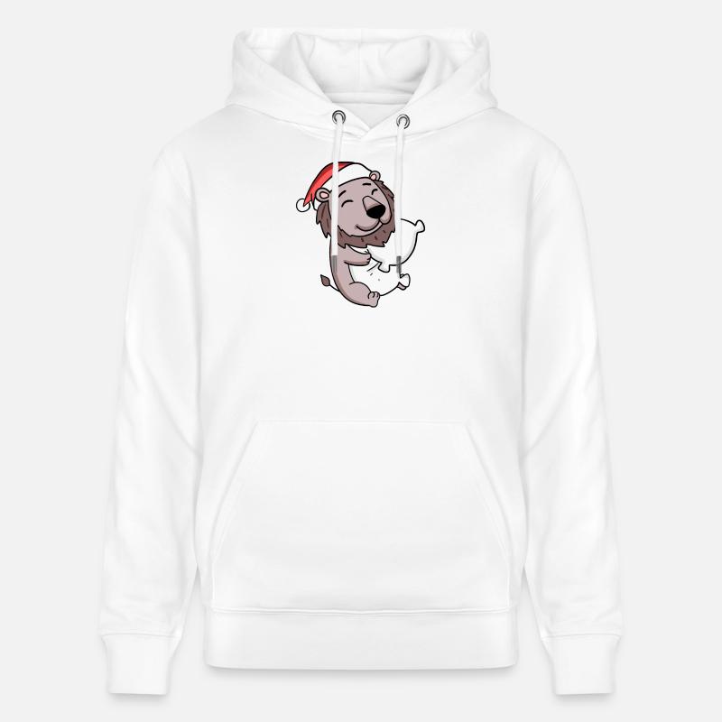 Lion Mignon Fatigué Noël - Sweat à capuche bio CRUISER Stanley/Stella Unisexe - blanc