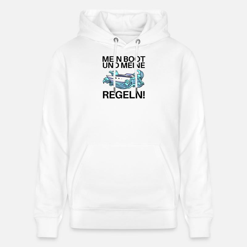 Boote Motorboot Regeln Spruch lustig - Stanley/Stella Unisex Bio-Hoodie CRUISER  - Weiß
