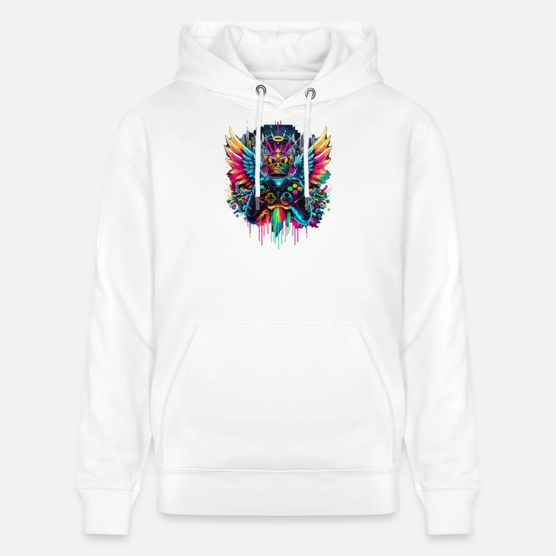 Gaming King Controller Wings Graffiti - Sweat à capuche bio CRUISER Stanley/Stella Unisexe - blanc