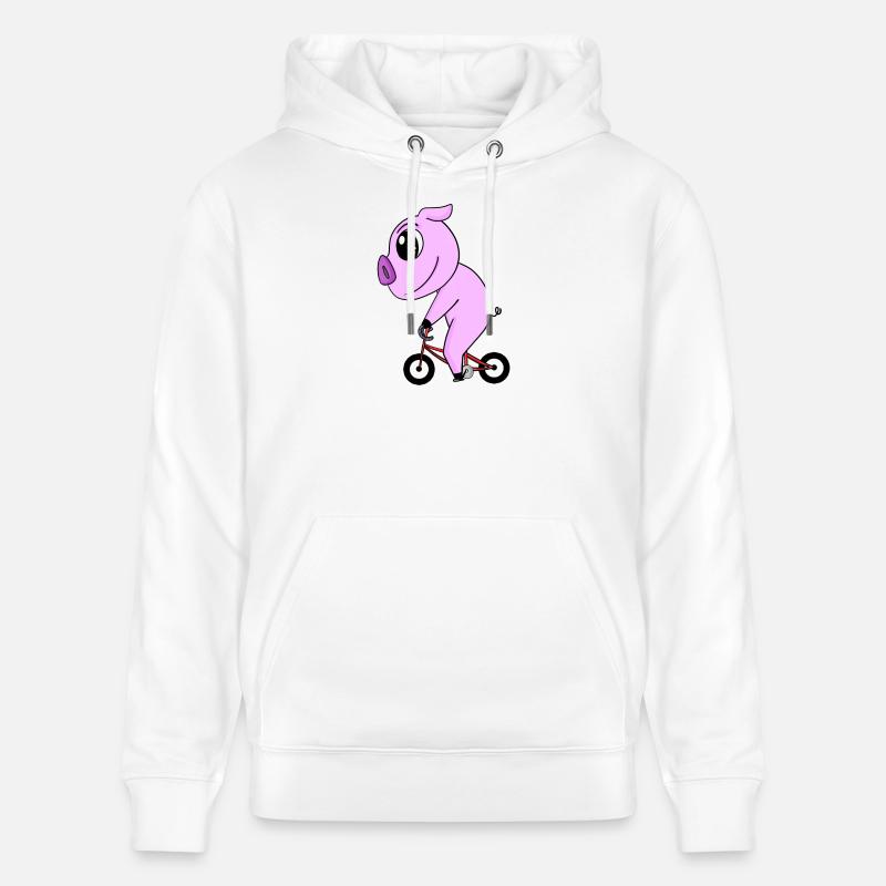 Vélo cochon - Sweat à capuche bio CRUISER Stanley/Stella Unisexe - blanc