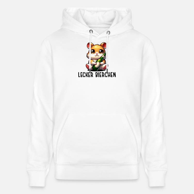 LECKER BIERCHEN Sad Hamster Meme - Stanley/Stella Unisex Bio-Hoodie CRUISER  - Weiß