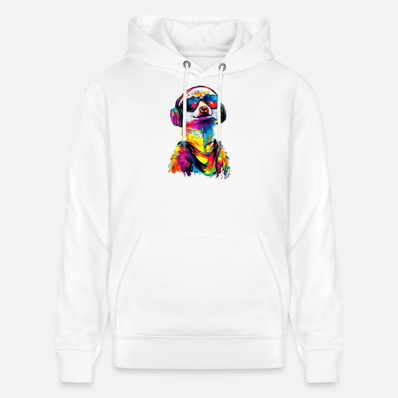Erdmännchen Sonnenbrille Bunt Süßes Erdmännchen - Stanley/Stella Unisex Bio-Hoodie CRUISER  - Weiß