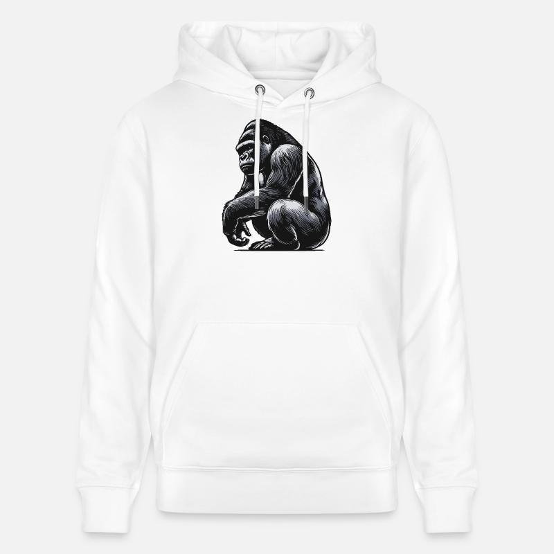 Gorille - Sweat à capuche bio CRUISER Stanley/Stella Unisexe - blanc