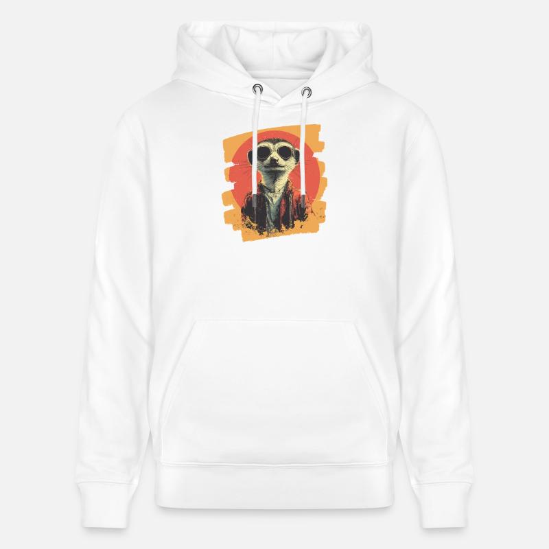 Suricate Rétro - Sweat à capuche bio CRUISER Stanley/Stella Unisexe - blanc