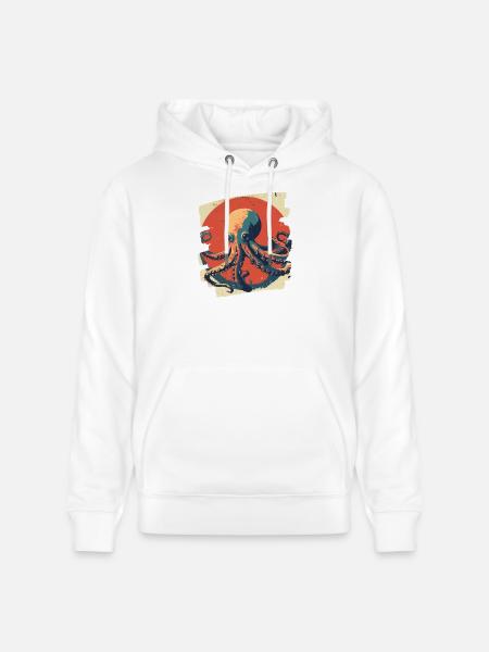 Octopus Octopus - Stanley/Stella CRUISER Unisex Organic Hoodie - white