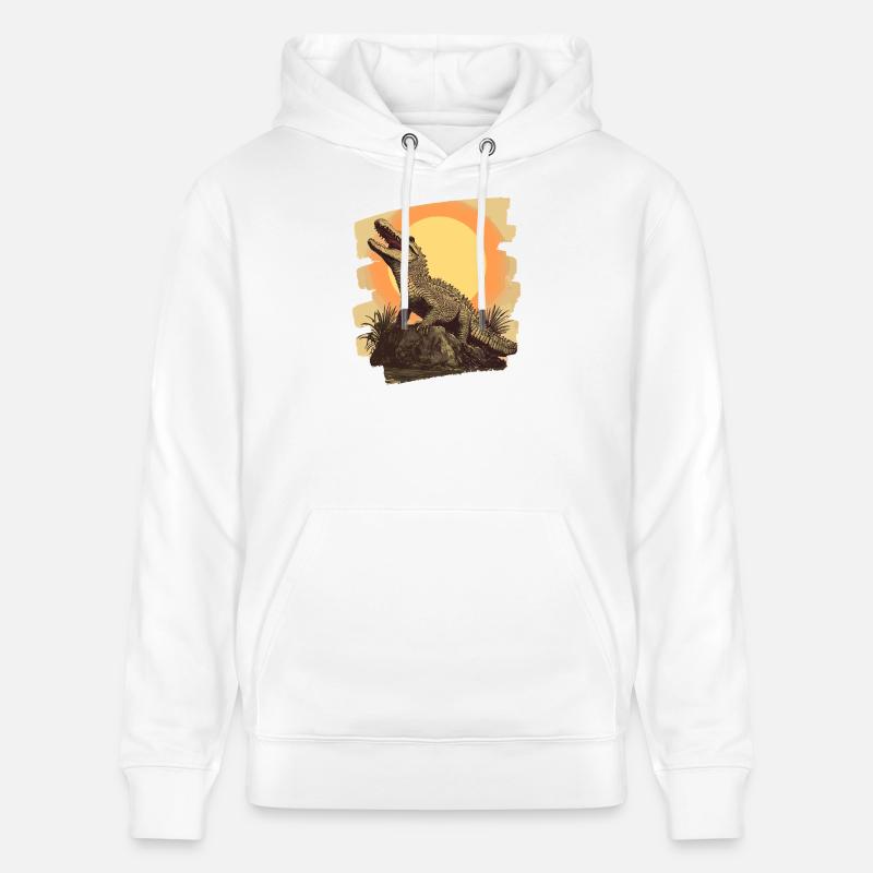 Crocodile Rétro - Sweat à capuche bio CRUISER Stanley/Stella Unisexe - blanc