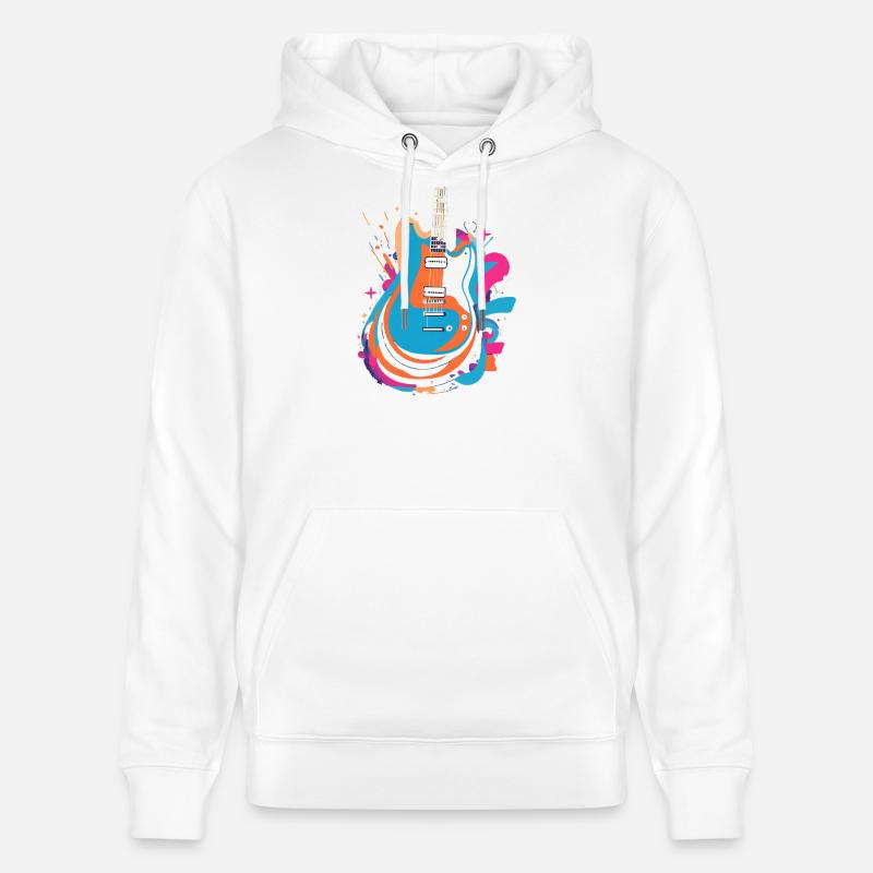 Bunte E-Gitarre - Stanley/Stella Unisex Bio-Hoodie CRUISER  - Weiß