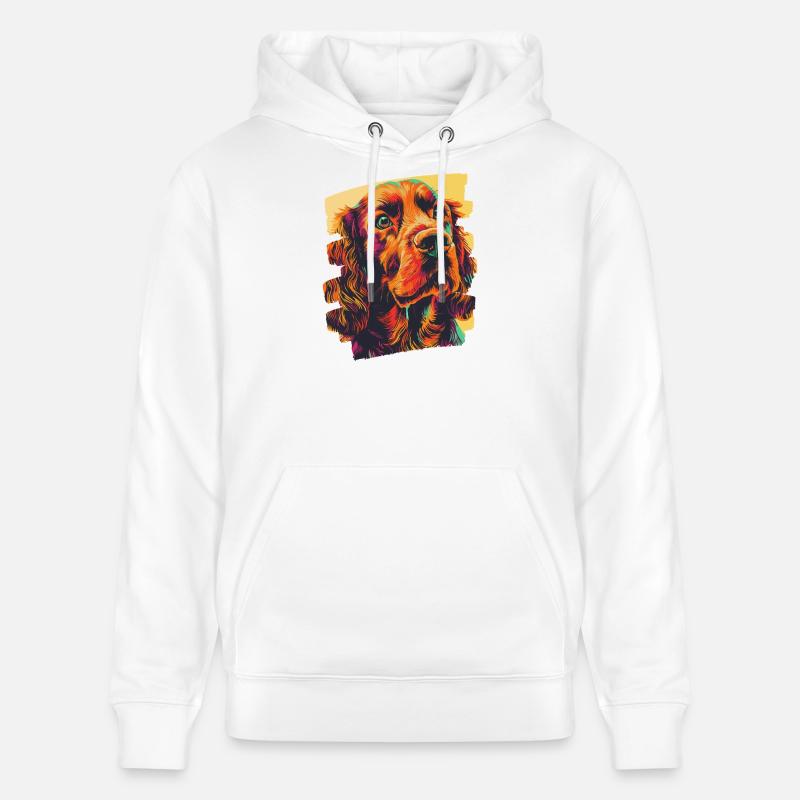 Cocker Spaniel - Sweat à capuche bio CRUISER Stanley/Stella Unisexe - blanc